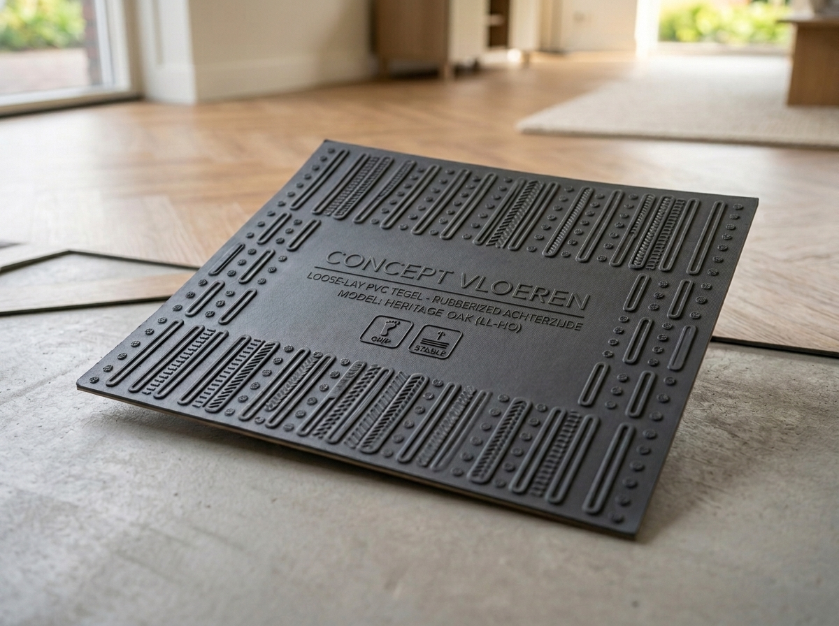 Onderkant van een PVC tegel